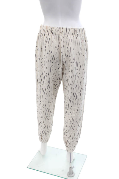 The Upside Womens Scoop Neck Printed Sweater Pants Set White Cotton Size 4 8