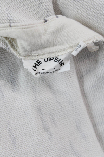 The Upside Womens Scoop Neck Printed Sweater Pants Set White Cotton Size 4 8
