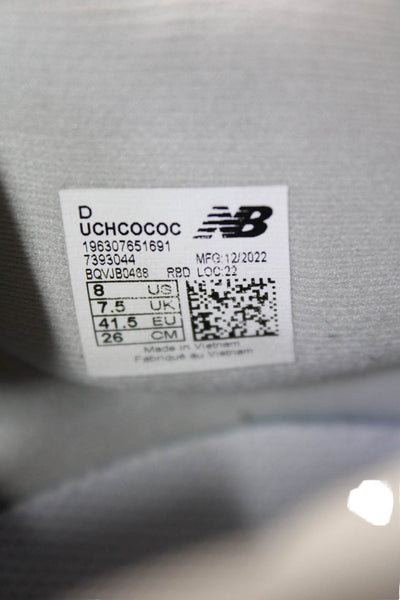 New Balance Womens Lace Up Side Logo Trainers Sneakers White Navy Size 8