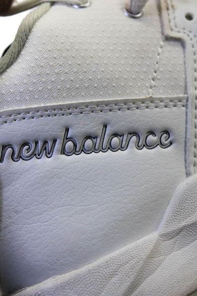 New Balance Womens Lace Up Side Logo Trainers Sneakers White Navy Size 8