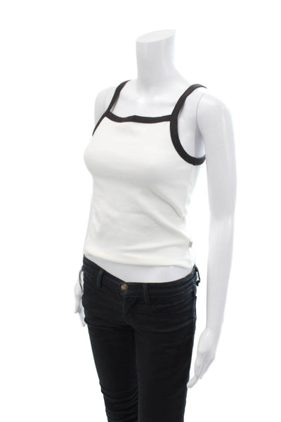 Rolla's Womens Naomi Tank Top - White/Vintage Black Size M
