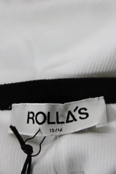 Rolla's Womens Naomi Tank Top - White/Vintage Black Size M
