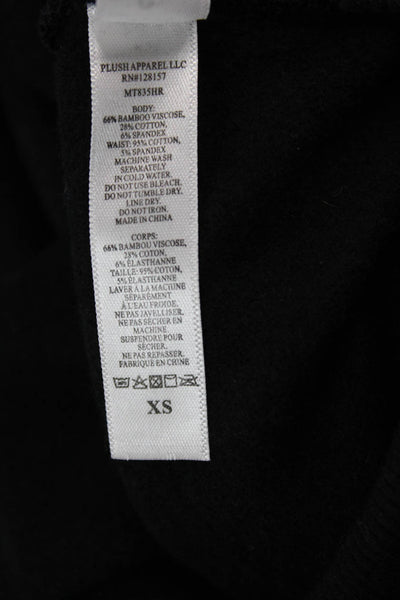 Plush Womens Maternity Fold Over Joggers - Black Size XS