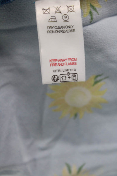 KITRI Womens Rosemary Blue Sunflower Print Midi Dress - Blue Sunflower Size 8