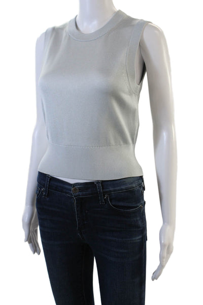 Galvan London Womens Round Neck Sleeveless Pullover Knit Top Blue Size S