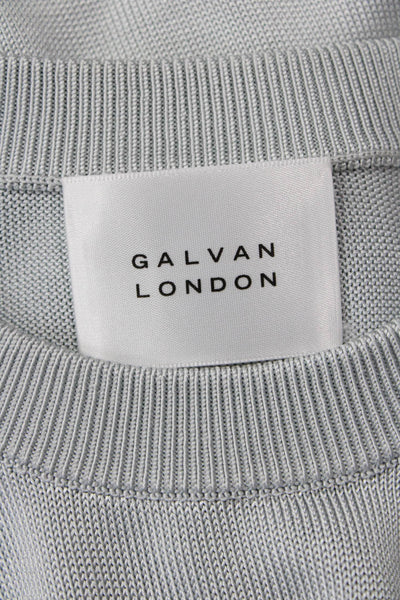 Galvan London Womens Round Neck Sleeveless Pullover Knit Top Blue Size S