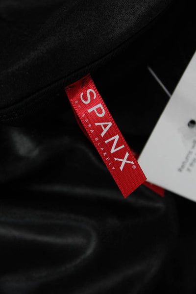 Spanx Womens High Rise Stretch Knit Shimmer Ankle Leggings Black Size Medium