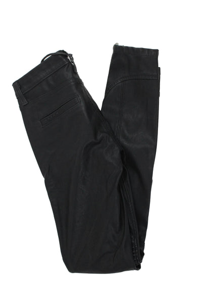 BLANKNYC Womens Black Vegan Leather Moto Pants - Daddy Soda Size 23