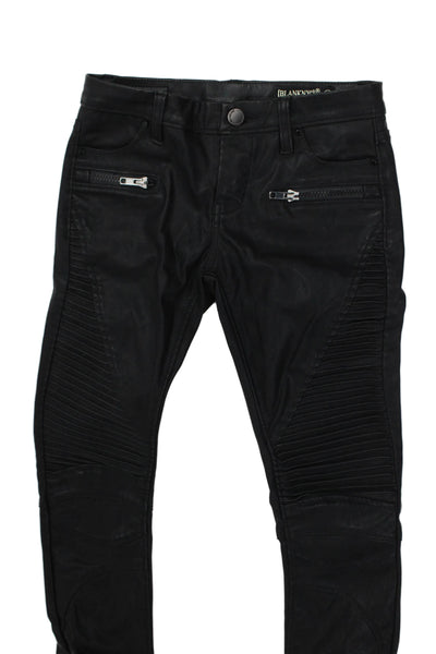 BLANKNYC Womens Black Vegan Leather Moto Pants - Daddy Soda Size 23