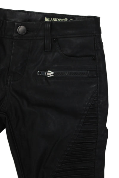 BLANKNYC Womens Black Vegan Leather Moto Pants - Daddy Soda Size 23