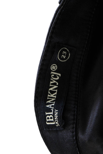 BLANKNYC Womens Black Vegan Leather Moto Pants - Daddy Soda Size 23