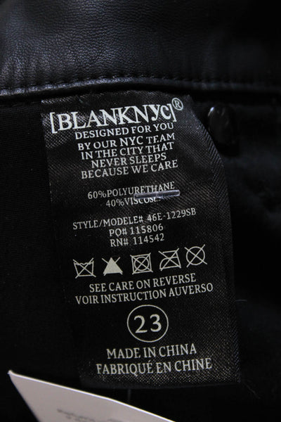 BLANKNYC Womens Black Vegan Leather Moto Pants - Daddy Soda Size 23