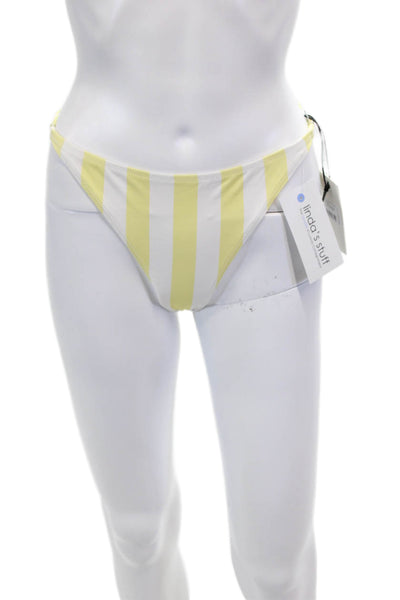 STAUD Womens Sisley String Bottoms - Buttercup Seashore Stripe Size XL