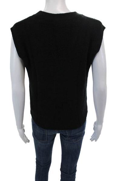English Factory Womens Fitted Sweater Vest - Black Size XS