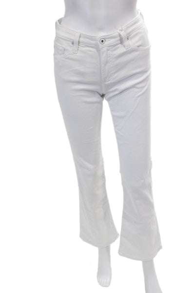 AG Adriano Goldschmied Womens Cotton Low-Rise Bootcut Jeans White Size 27