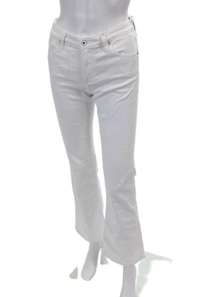 AG Adriano Goldschmied Womens Cotton Low-Rise Bootcut Jeans White Size 27