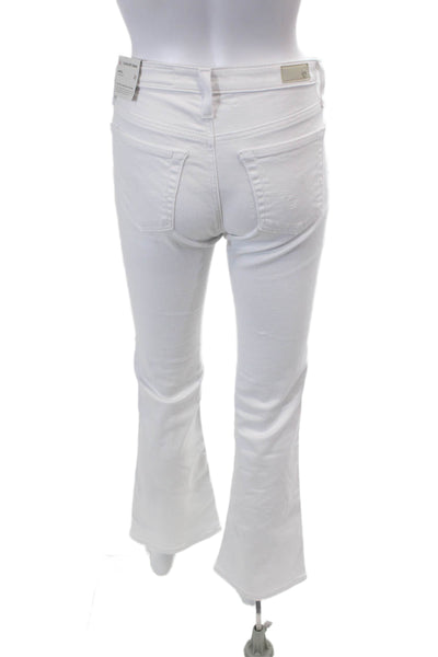 AG Adriano Goldschmied Womens Cotton Low-Rise Bootcut Jeans White Size 27