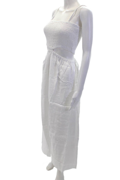 FAITHFULL THE BRAND Womens Tayari Midi Dress - Plain White Size L