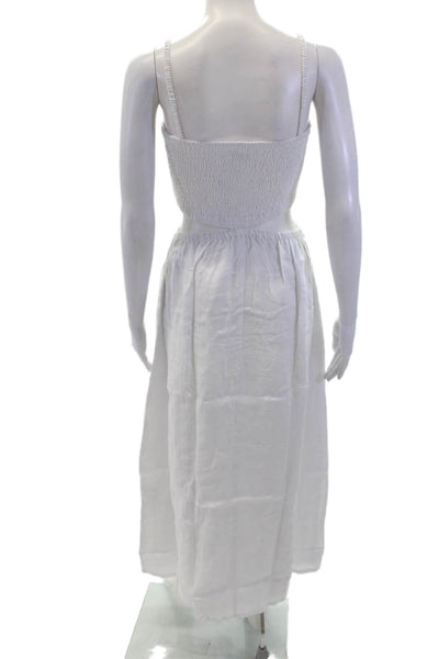 FAITHFULL THE BRAND Womens Tayari Midi Dress - Plain White Size L