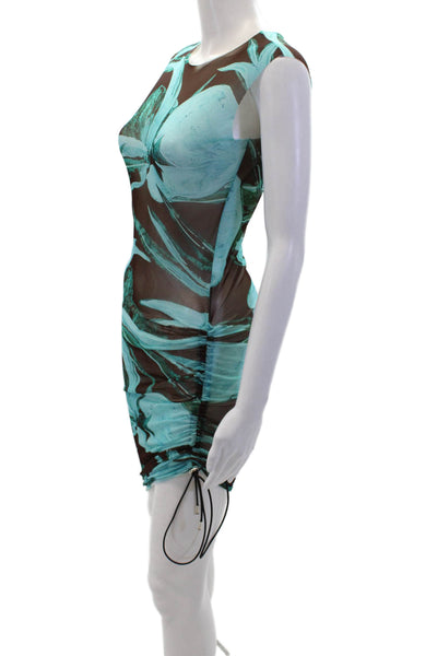 Louisa Ballou Womens Heatwave Dress - Turquoise Flower Size XS