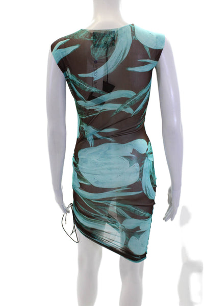 Louisa Ballou Womens Heatwave Dress - Turquoise Flower Size XS