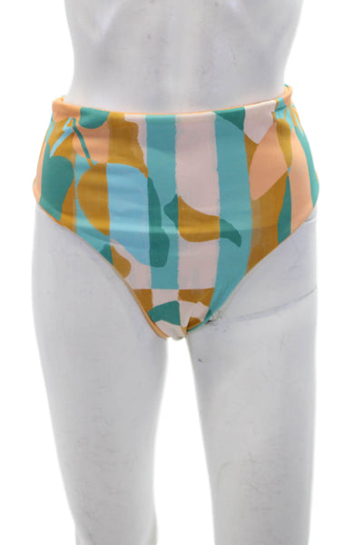Nomads Womens Playa Bikini Bottoms - Expressivo Print And Peach Size 2XL
