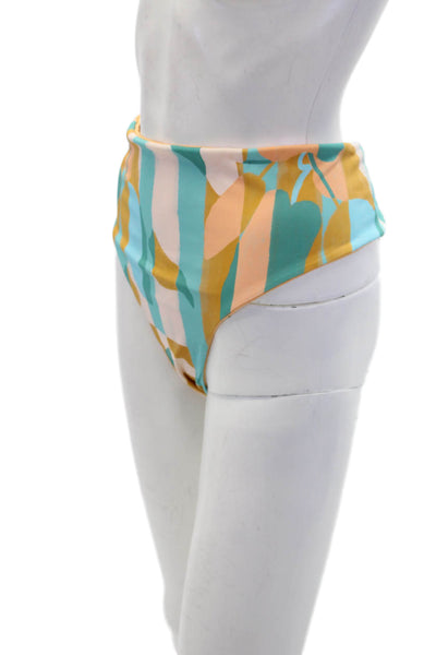 Nomads Womens Playa Bikini Bottoms - Expressivo Print And Peach Size 2XL