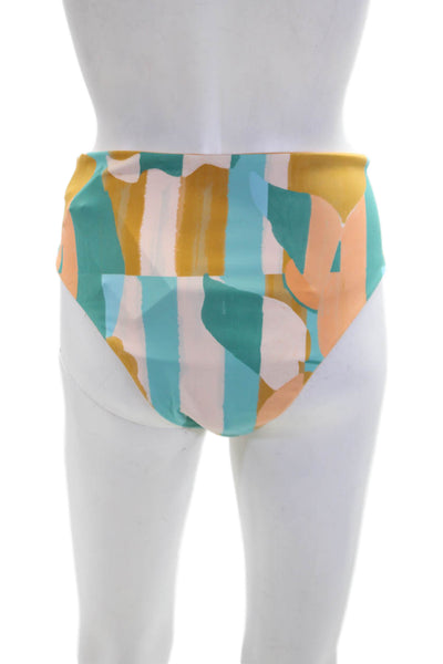 Nomads Womens Playa Bikini Bottoms - Expressivo Print And Peach Size 2XL
