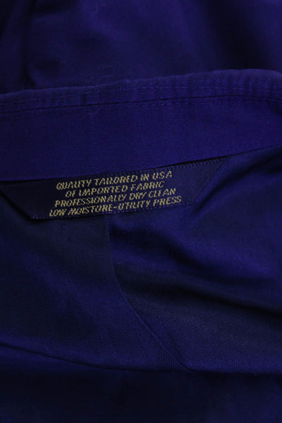 Haspel Mens Two Button Wide Lapel Blazer Jacket Navy Blue Size 42 Regular