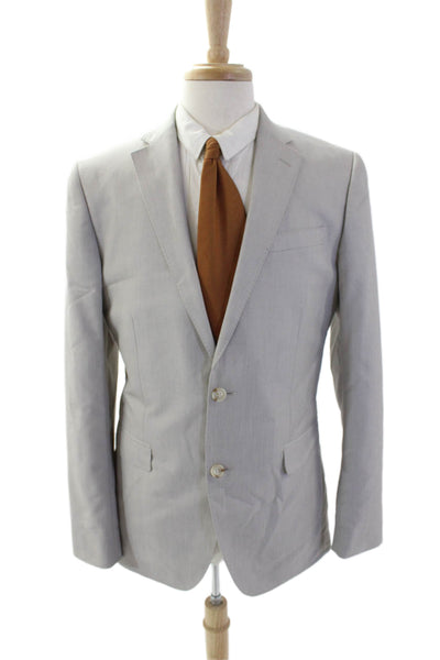 J. Ferrar Mens Two Button Slim Fit Blazer Jacket Light Gray Size 40 Long