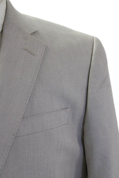 J. Ferrar Mens Two Button Slim Fit Blazer Jacket Light Gray Size 40 Long