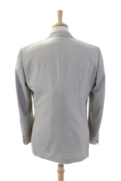 J. Ferrar Mens Two Button Slim Fit Blazer Jacket Light Gray Size 40 Long