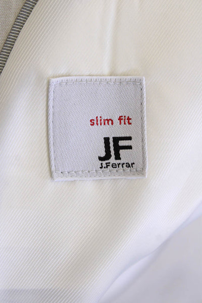 J. Ferrar Mens Two Button Slim Fit Blazer Jacket Light Gray Size 40 Long