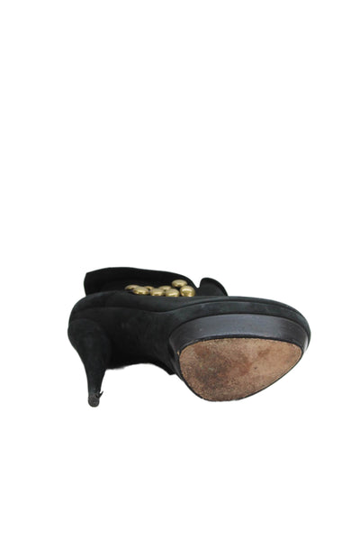 Rachel Zoe Womens Textured Slip On Fold Over Slip On Heeled Booties Black Size 7
