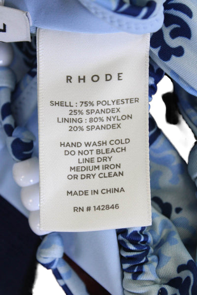 RHODE Womens Ankita Bikini Top - Blue and Yellow Kamal Clrblock Size XS