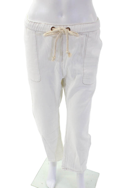 One Teaspoon Womens Shabbies Drawstring Boyfriend Jeans  White Beauty/Tan Size X