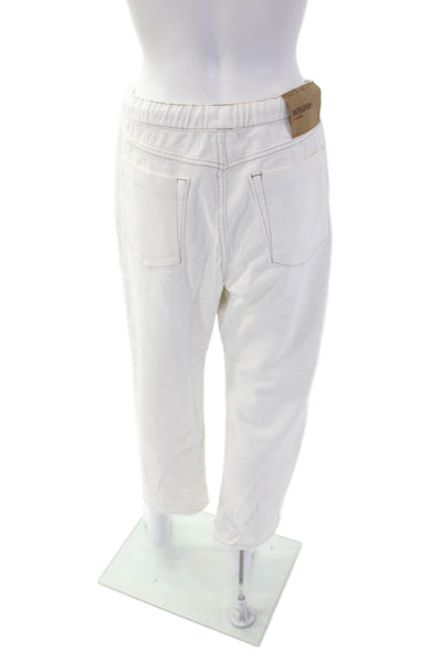 One Teaspoon Womens Shabbies Drawstring Boyfriend Jeans  White Beauty/Tan Size X