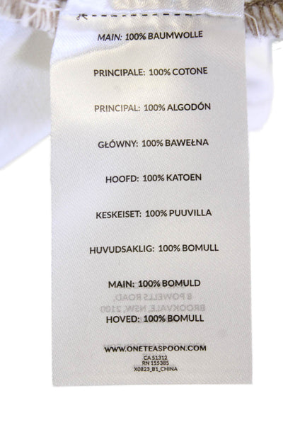 One Teaspoon Womens Shabbies Drawstring Boyfriend Jeans  White Beauty/Tan Size X