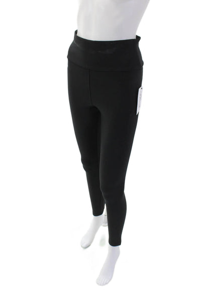 Plush Womens High Waist Matte Fleece Leggings - Black Size M