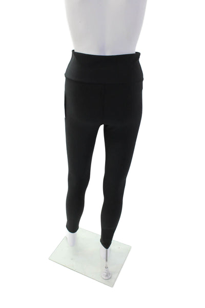 Plush Womens High Waist Matte Fleece Leggings - Black Size M