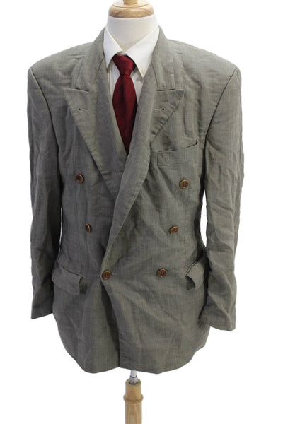 Boss Hugo Boss Men's Long Sleeves Double Breasted Lined Jacket Plaid Size 42