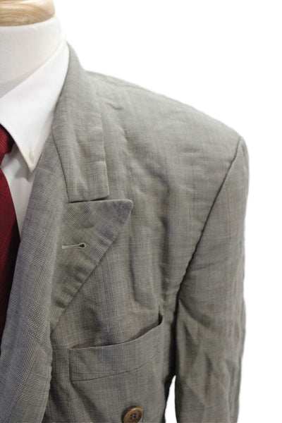 Boss Hugo Boss Men's Long Sleeves Double Breasted Lined Jacket Plaid Size 42