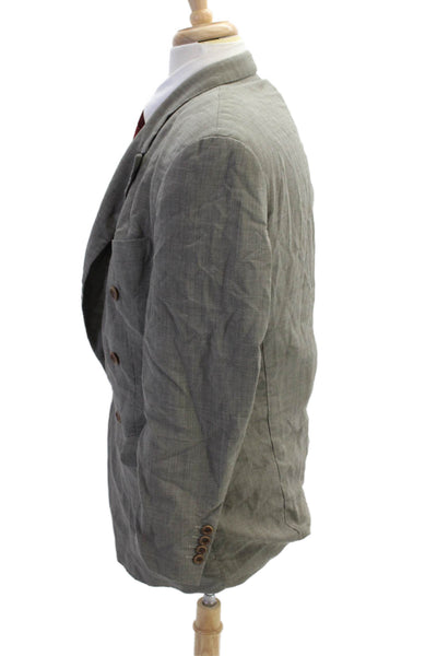 Boss Hugo Boss Men's Long Sleeves Double Breasted Lined Jacket Plaid Size 42