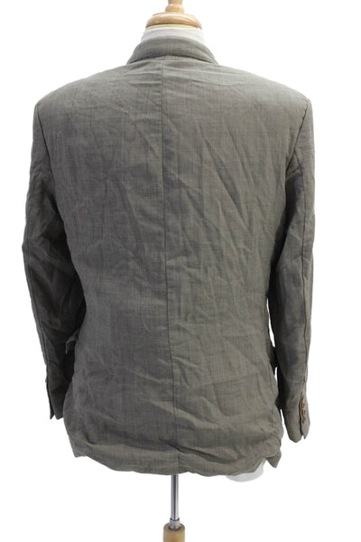 Boss Hugo Boss Men's Long Sleeves Double Breasted Lined Jacket Plaid Size 42