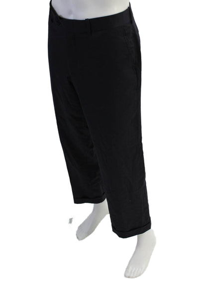 Christian Lacroix Men's Flat Front Cuff Straight Leg Dress Pants Black Size 50