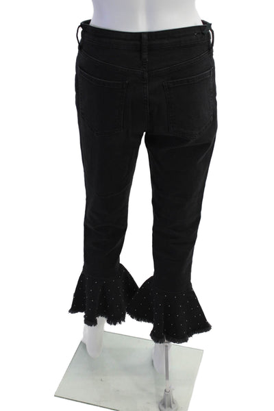 Pilcro and the Letterpress Anthropologie Women's Bell Bottom Pants Black Size 27