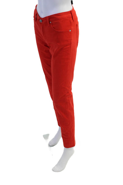 AG Women's Button Closure Five Pocket Skinny Casual Jeans Pants Red Size 29