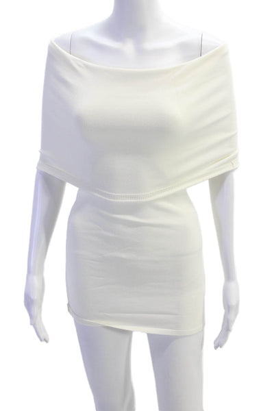 WARDROBE.NYC Womens Off Shoulder Mini Dress - Off White Size M
