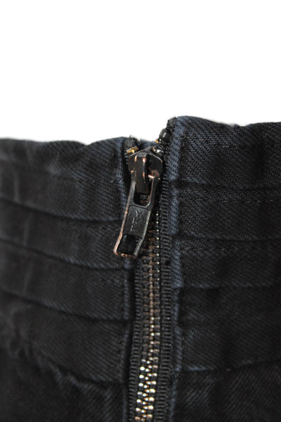 RtA Womens High Waisted Cross Waistband Tapered Ankle Jeans Black Size S