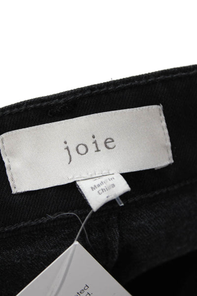 Joie Womens Mid Rise Skinny Buttoned Ankle Jeans Black Size 26